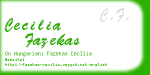 cecilia fazekas business card